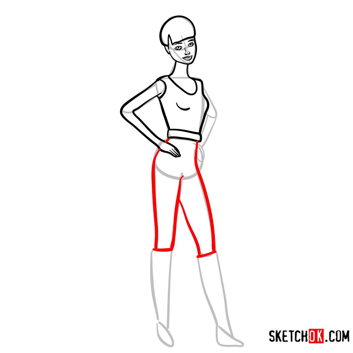 How to draw Barbie from Toy Story - step 08