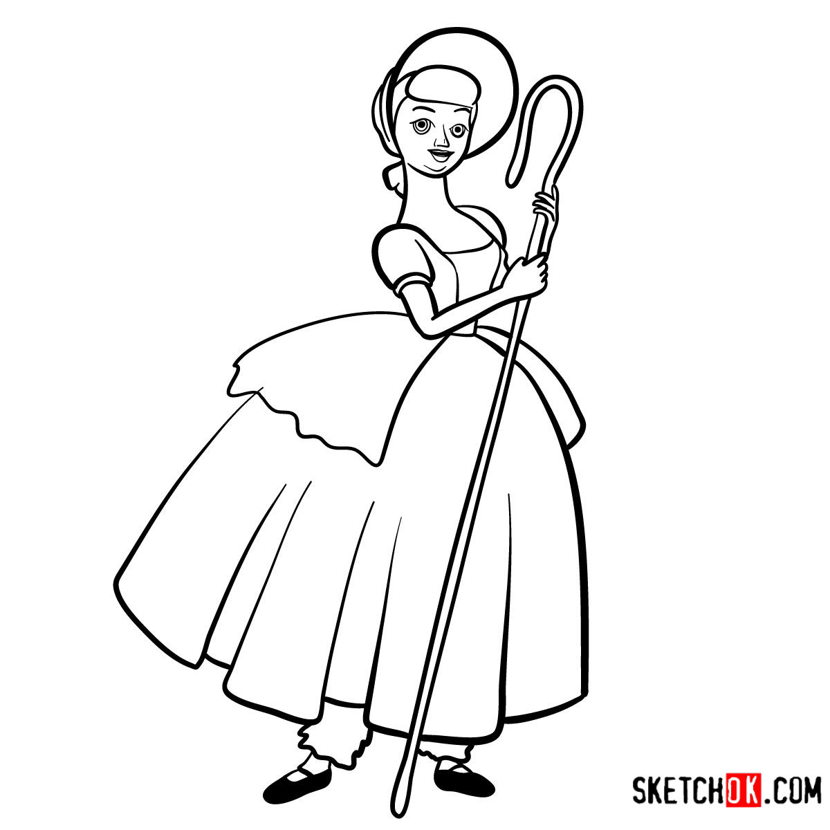 How to draw Bo Peep from Toy Story