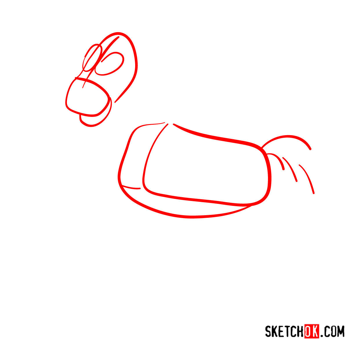 How to draw Bullseye from Toy Story - step 01