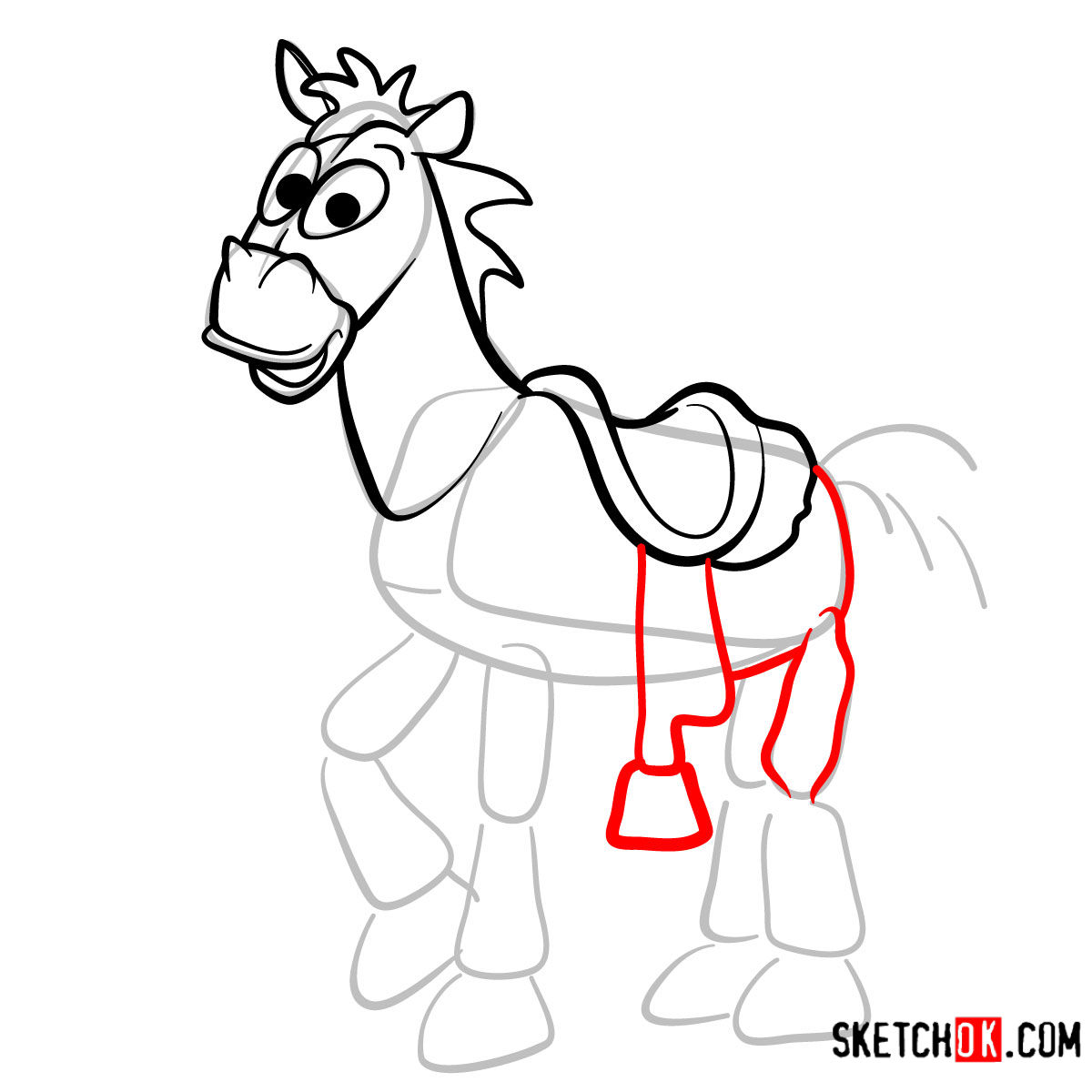 How to draw Bullseye from Toy Story - step 07