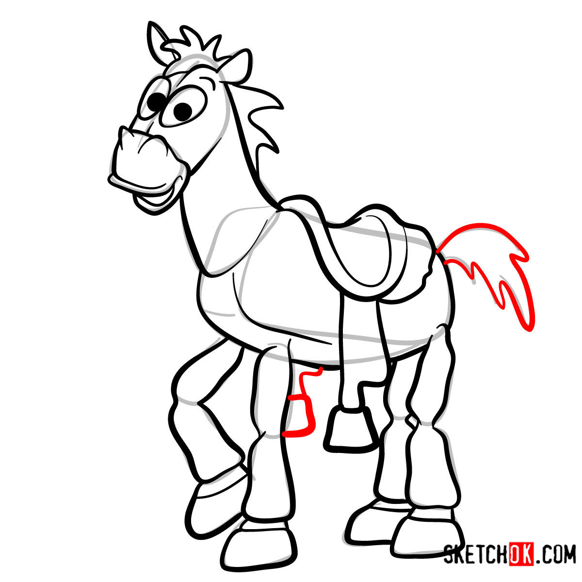 How to draw Bullseye from Toy Story - step 11