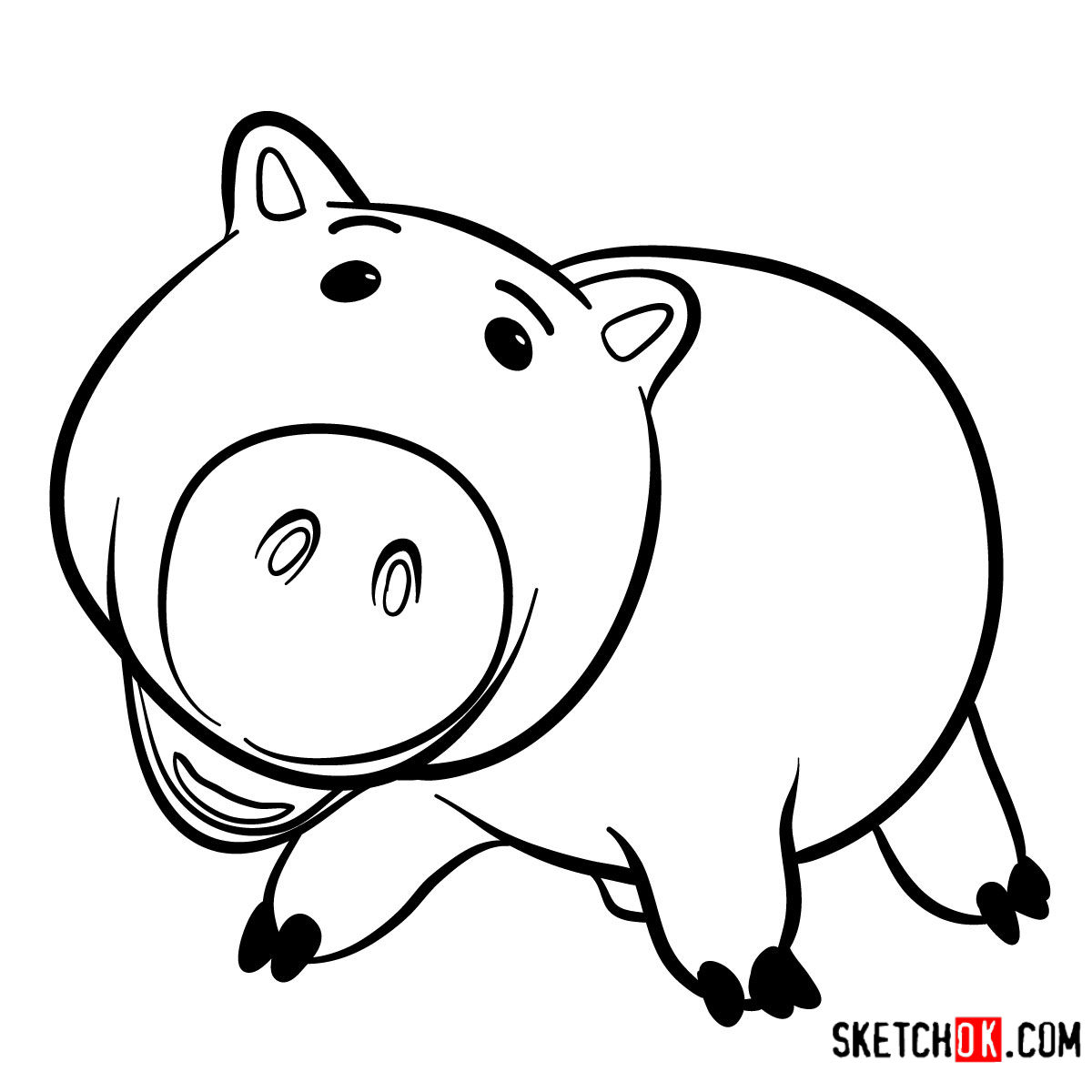 How To Draw Hamm From Toy Story Step By Step Drawing Tutorials