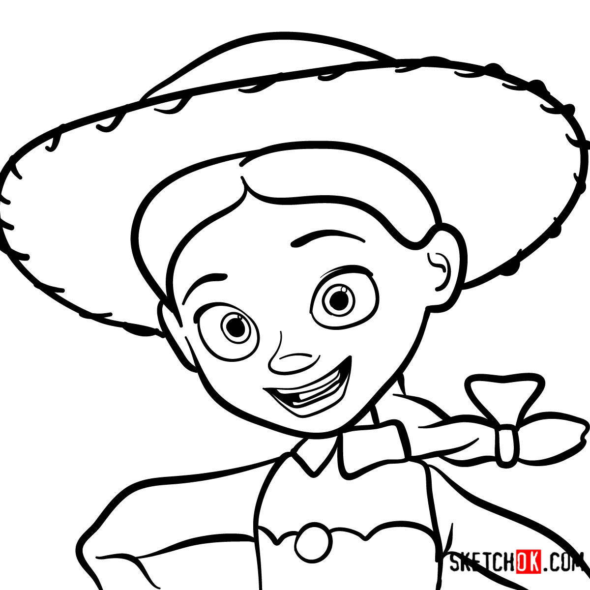 How to draw a portrait of Jessie | Toy Story