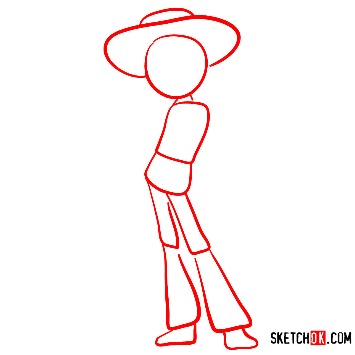 How to draw Jessie from Toy Story 2 - step 01
