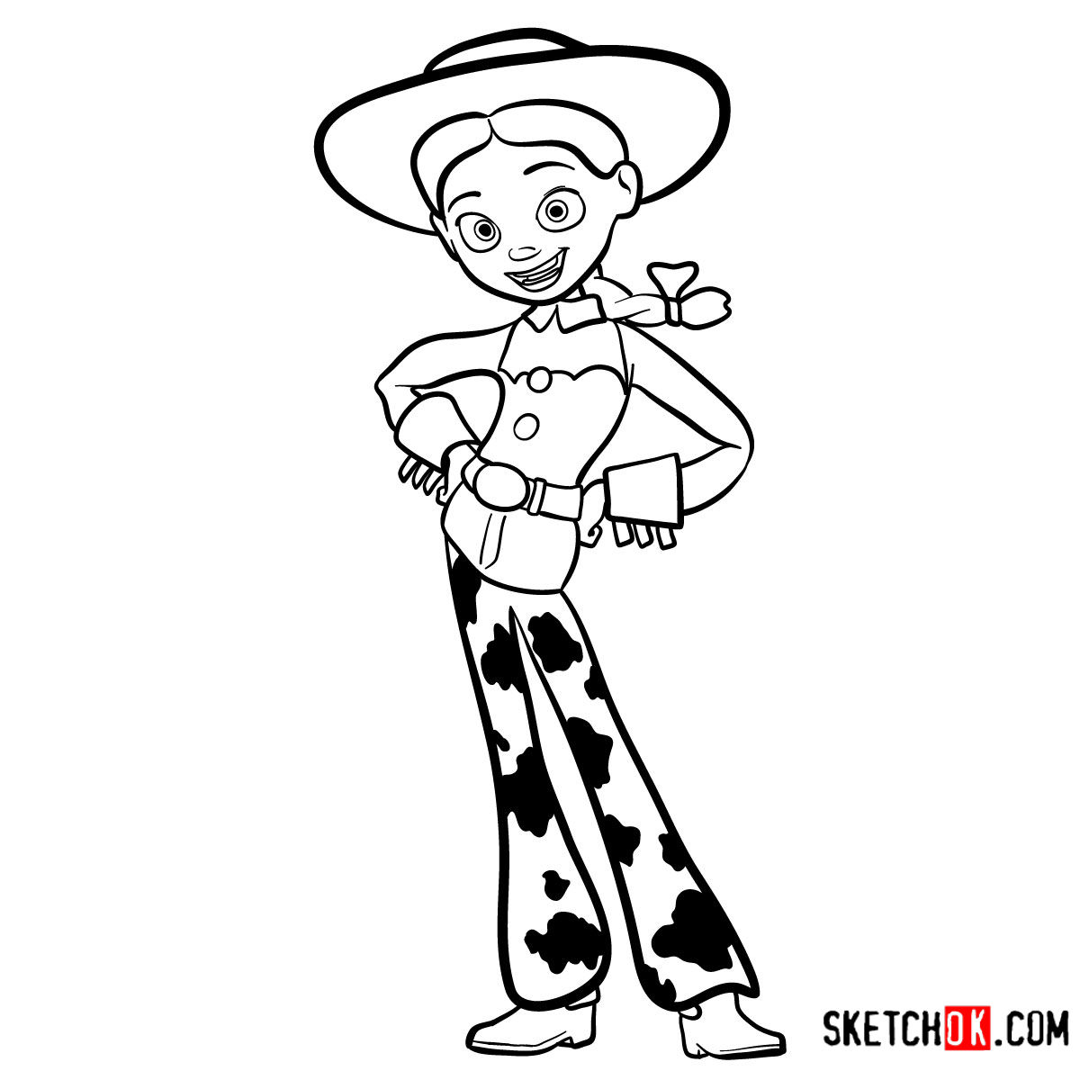 How to draw Jessie from Toy Story 2