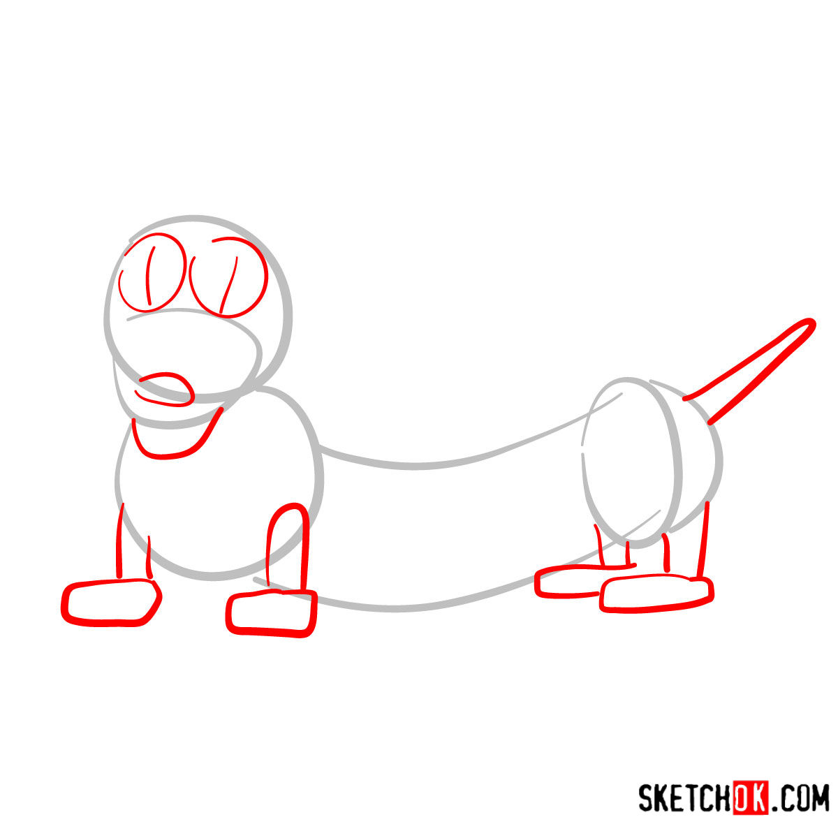 How to draw Slinky Dog | Toy Story - step 02