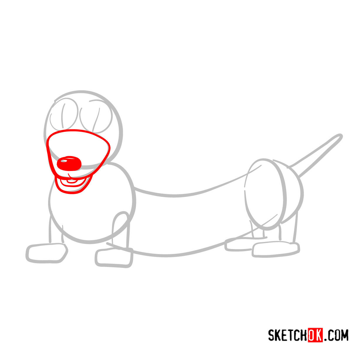 How to draw Slinky Dog | Toy Story - step 03