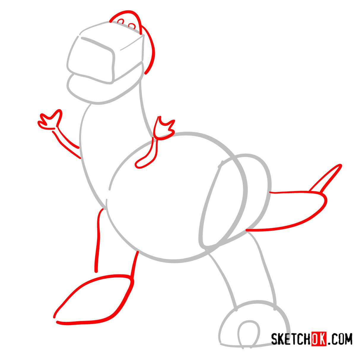 How to draw Rex | Toy Story - step 02