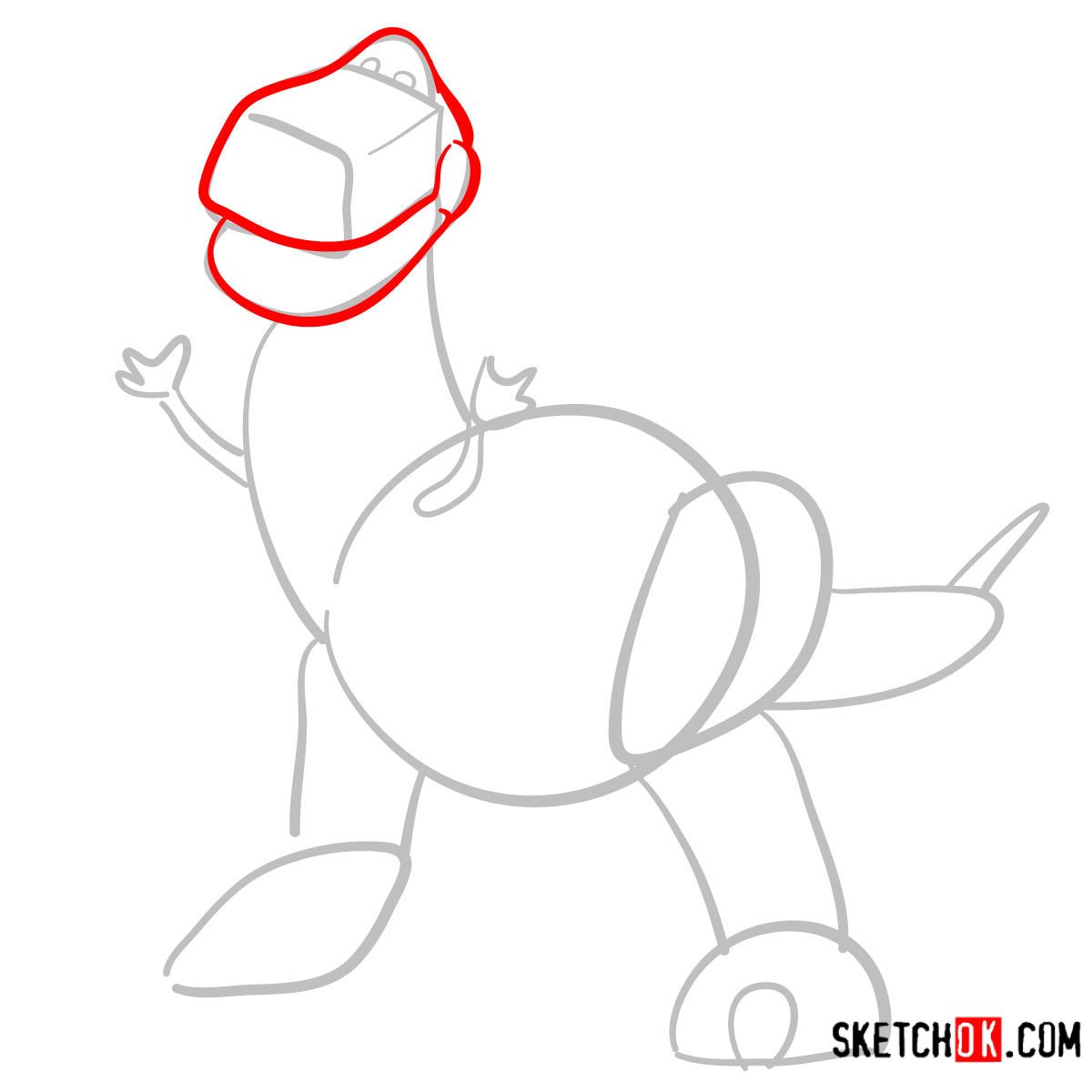 How to draw Rex | Toy Story - step 03