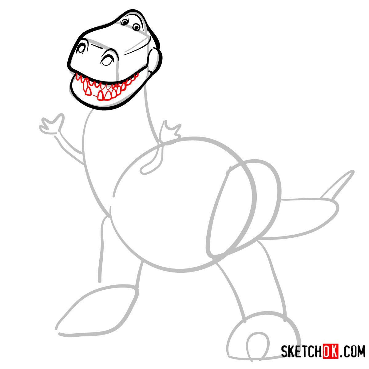 How to draw Rex | Toy Story - step 05