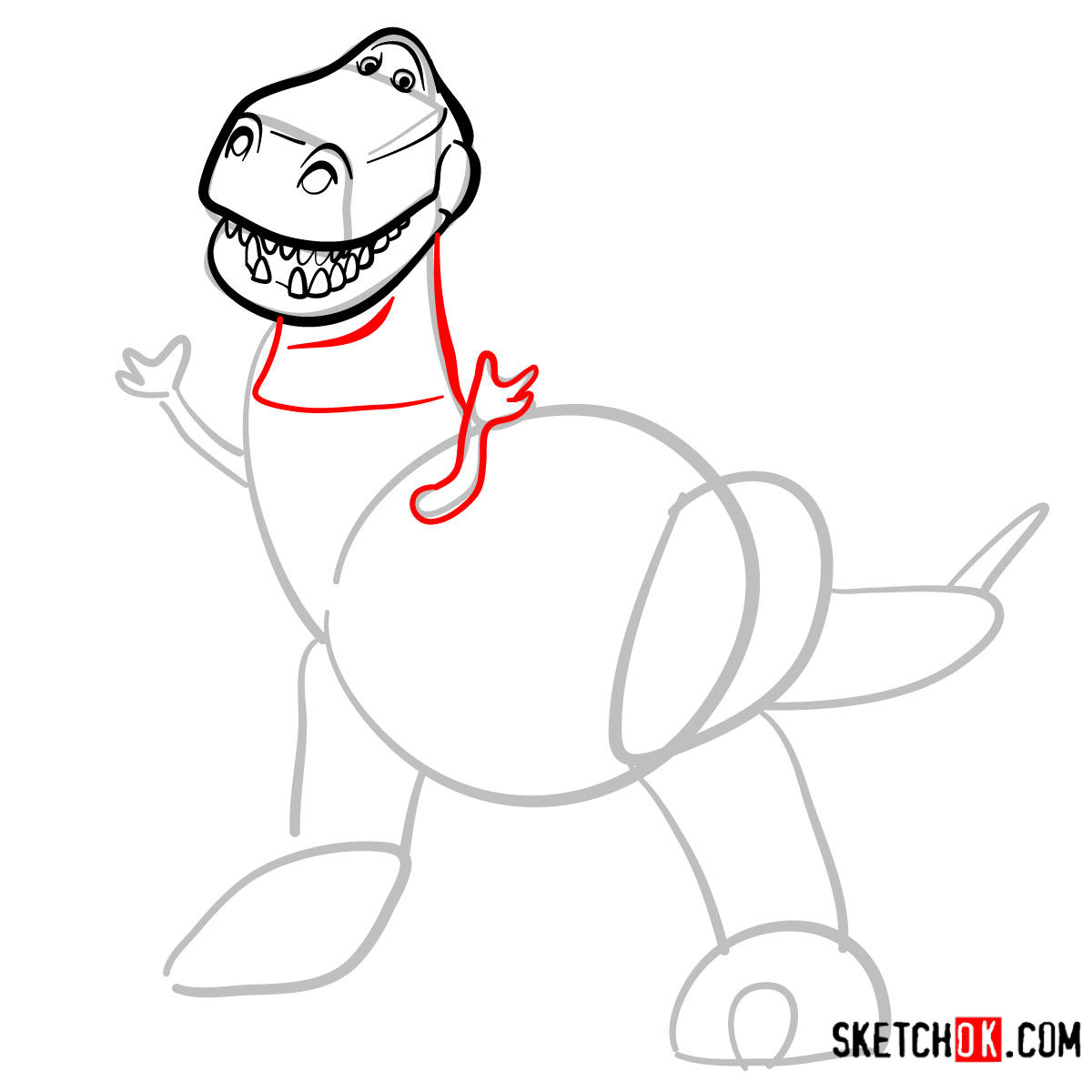 How to draw Rex | Toy Story - step 06