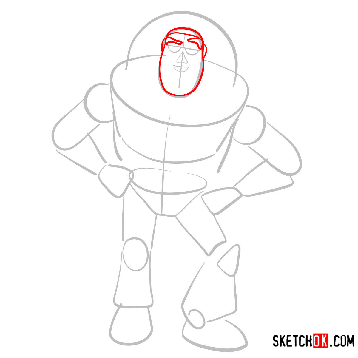 How to draw Buzz Lightyear | Toy Story - step 03