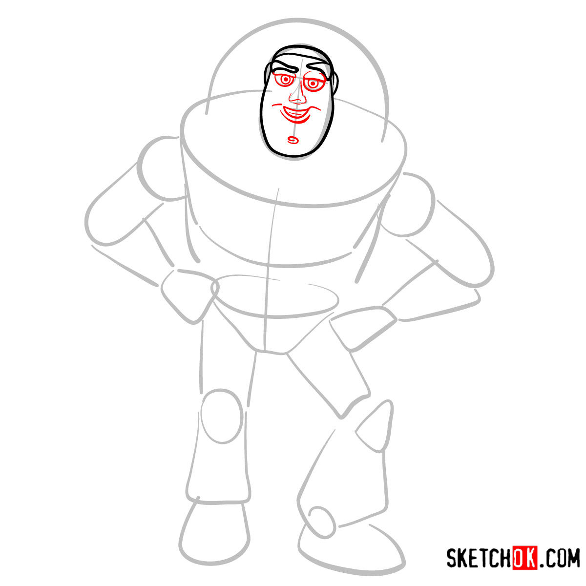 How to draw Buzz Lightyear | Toy Story - step 04