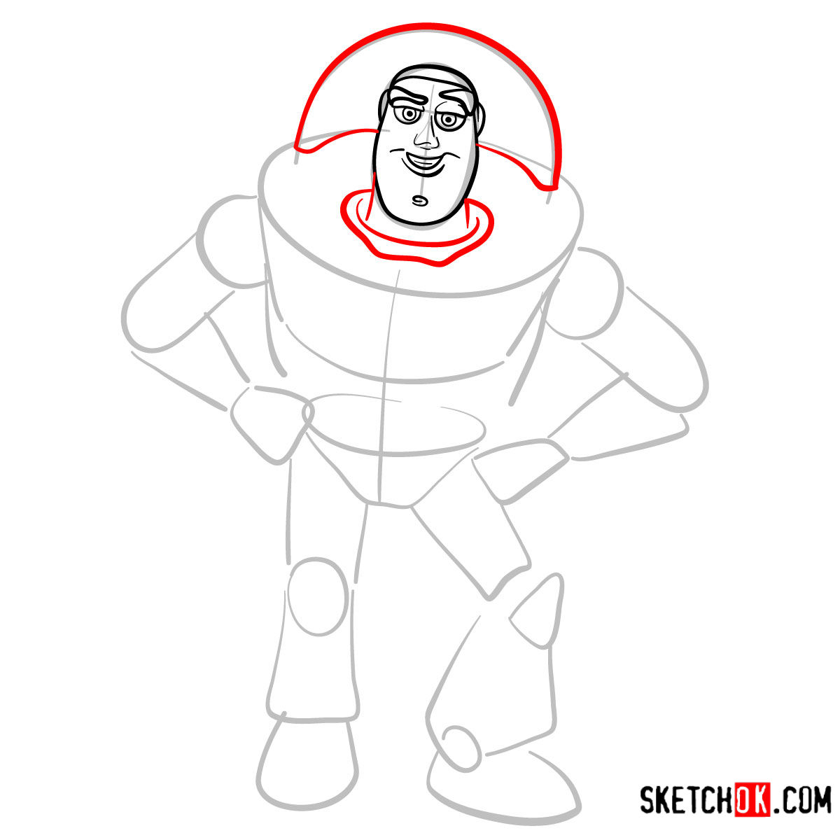 How to draw Buzz Lightyear | Toy Story - step 05