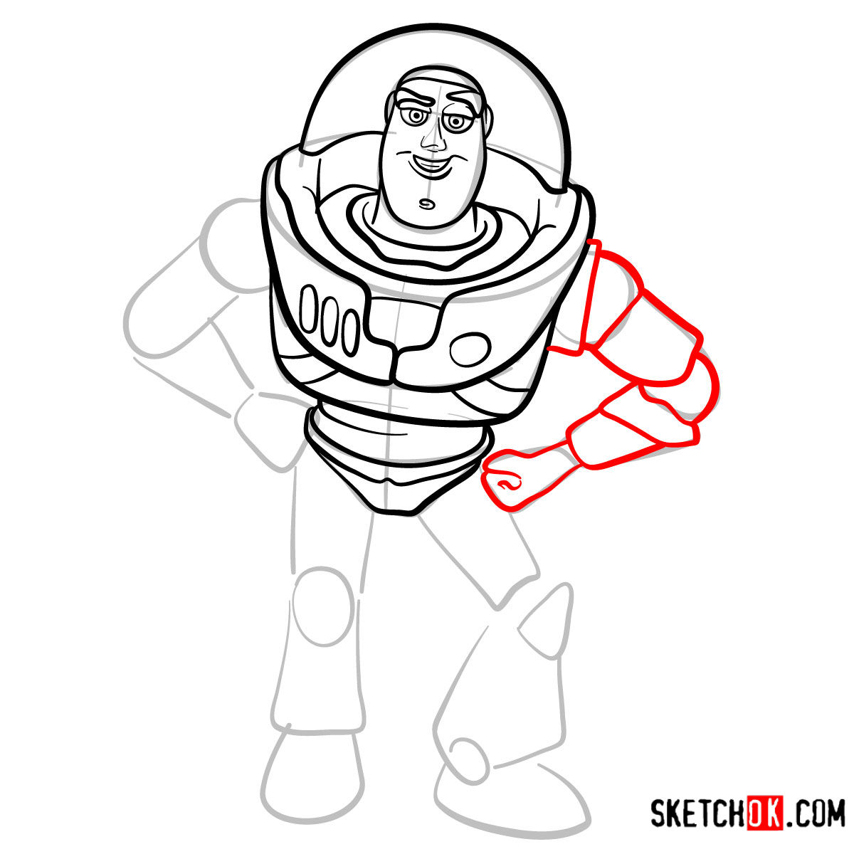 How to draw Buzz Lightyear | Toy Story - step 09