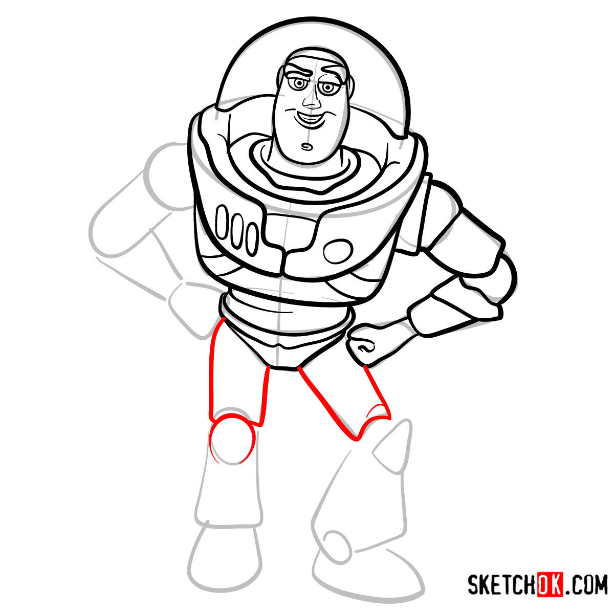 How to draw Buzz Lightyear | Toy Story - step 10