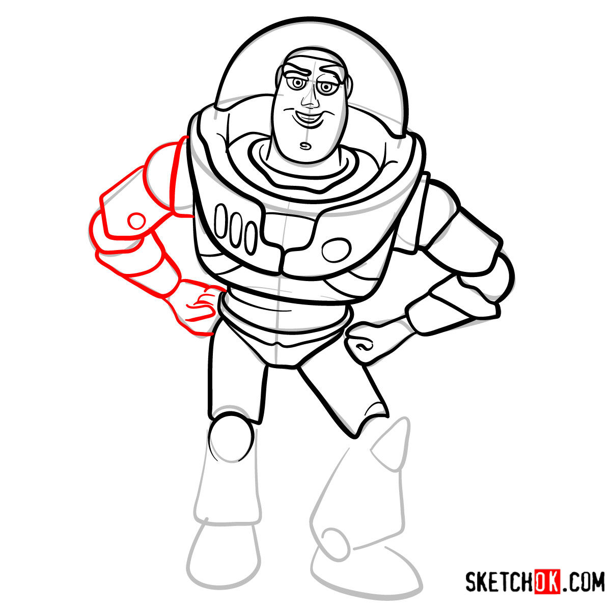 How to draw Buzz Lightyear | Toy Story - step 11