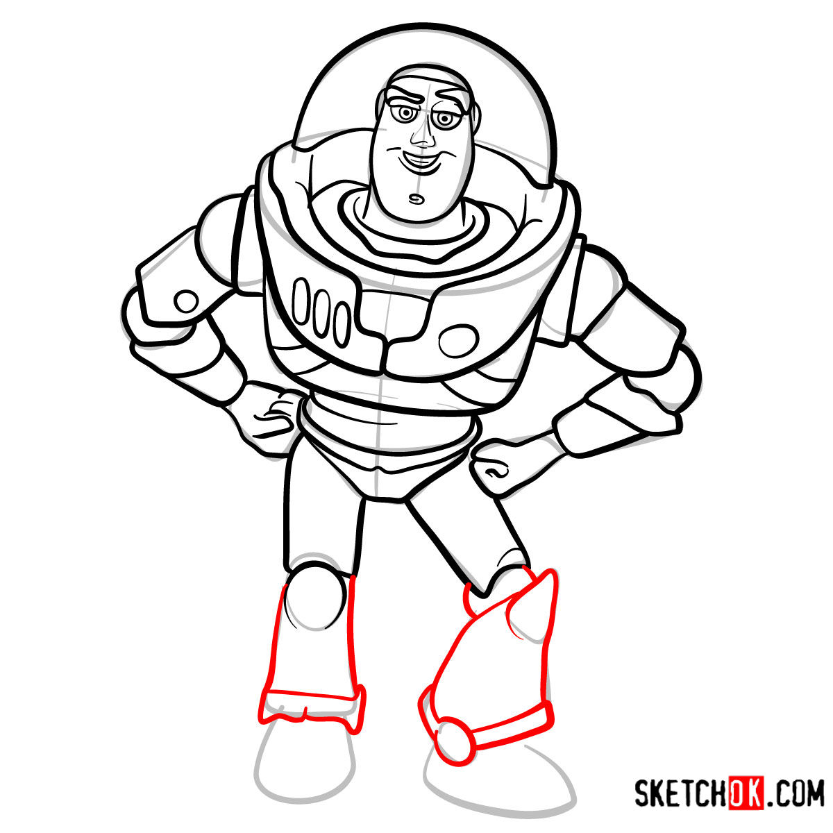How to draw Buzz Lightyear | Toy Story - step 12