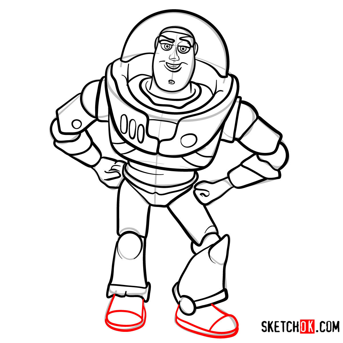 How to draw Buzz Lightyear | Toy Story - step 13