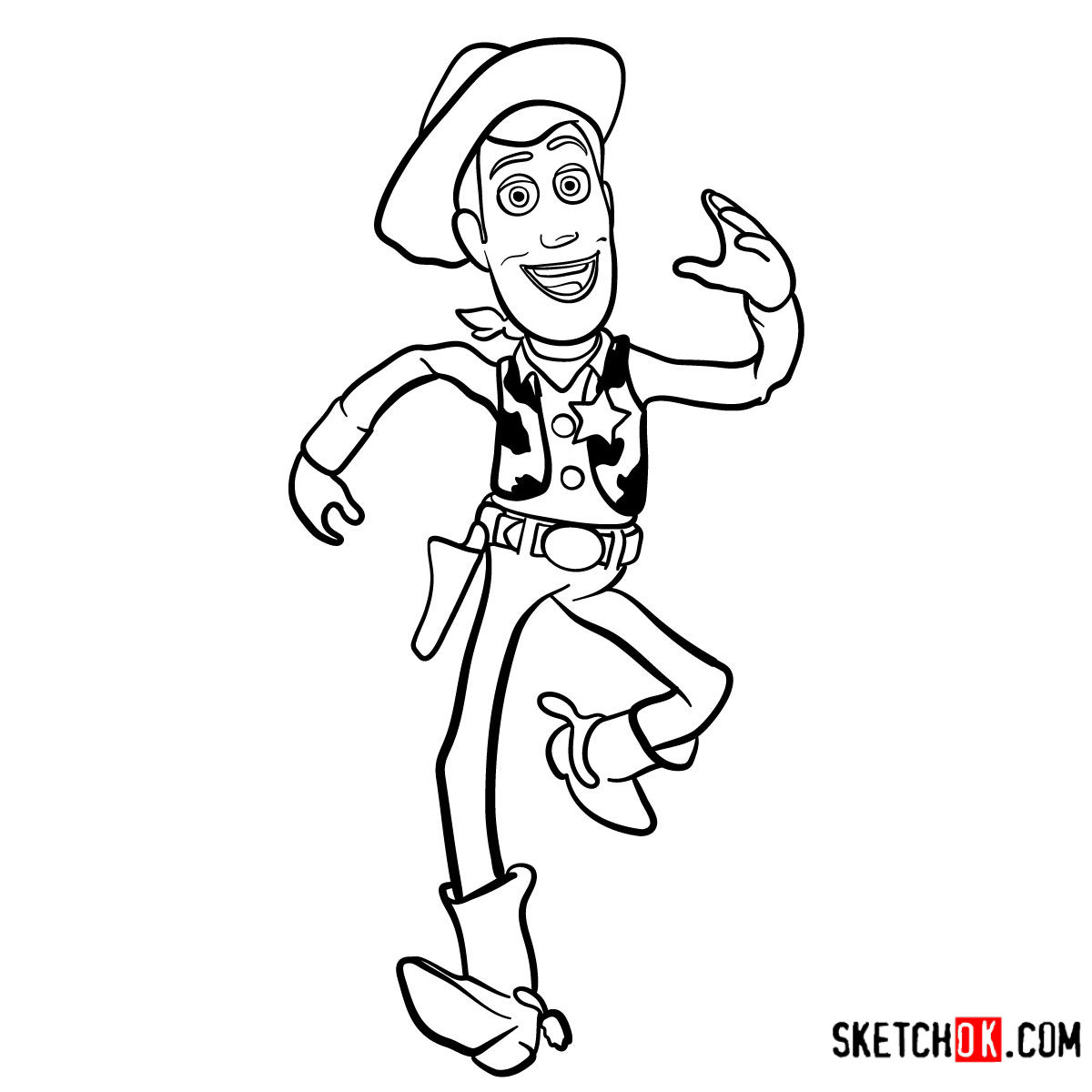 How to draw Sheriff Woody | Toy Story