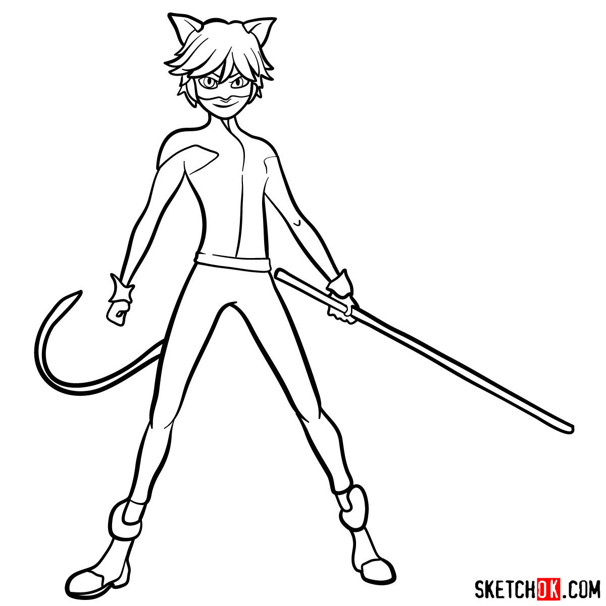 How to draw Cat Noir