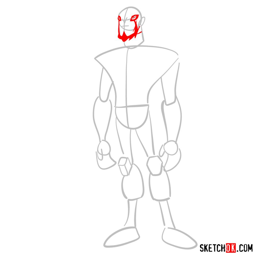 How to draw Rook Blonko (future version) - step 03
