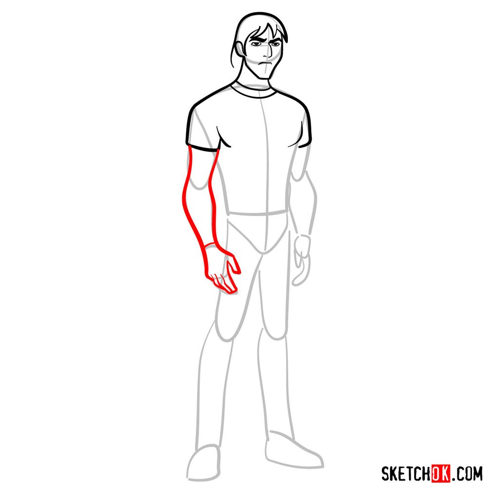 How to draw Kevin Levin - step 06