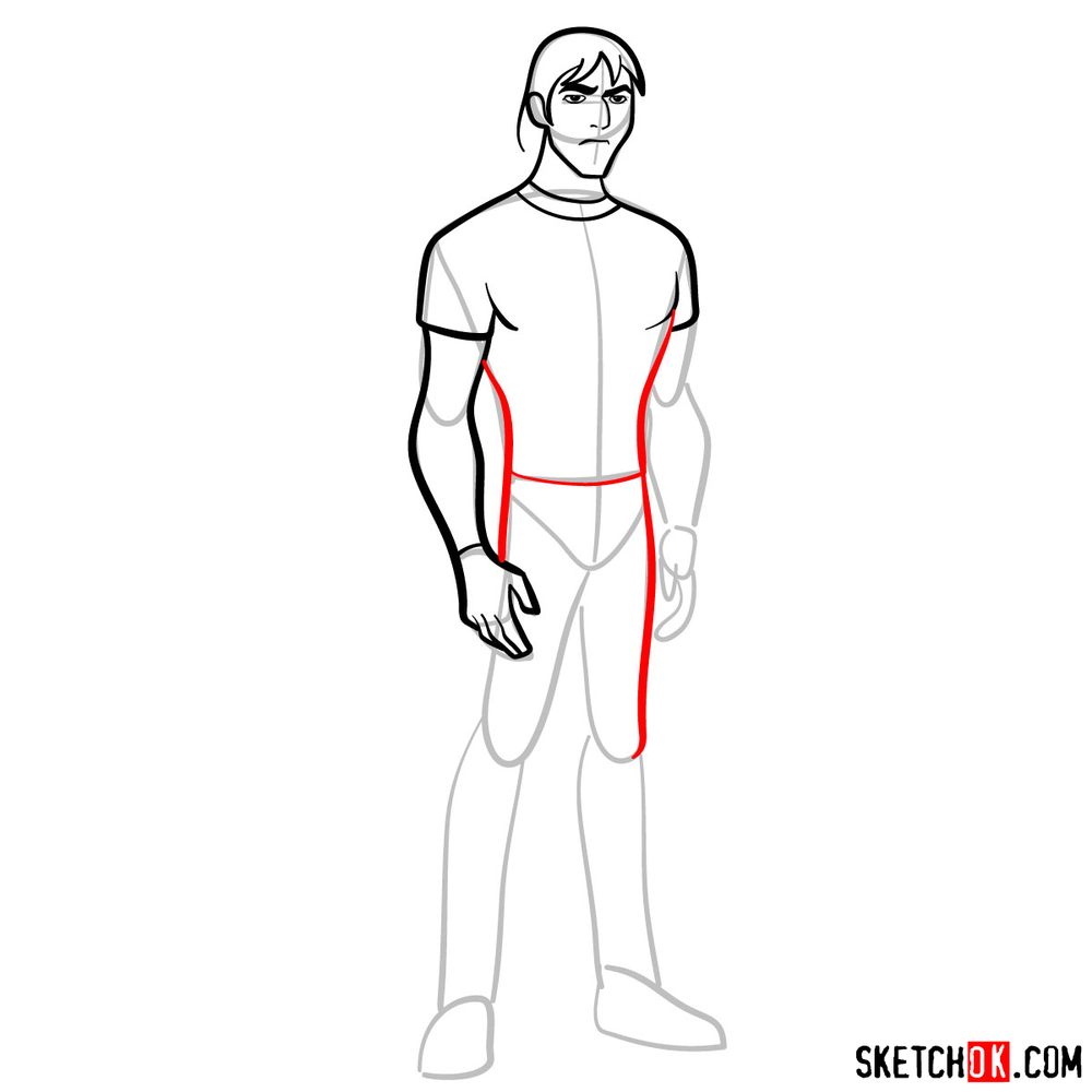 How to draw Kevin Levin - step 07