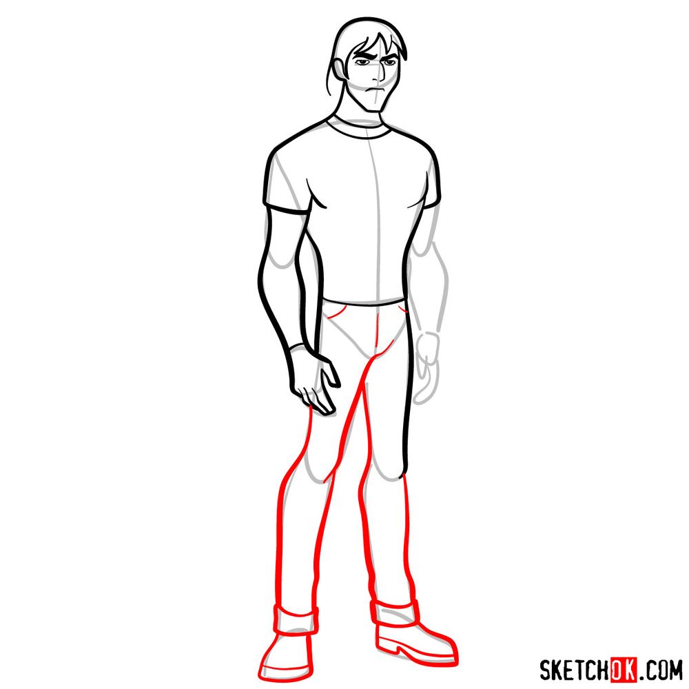 How to draw Kevin Levin - step 08