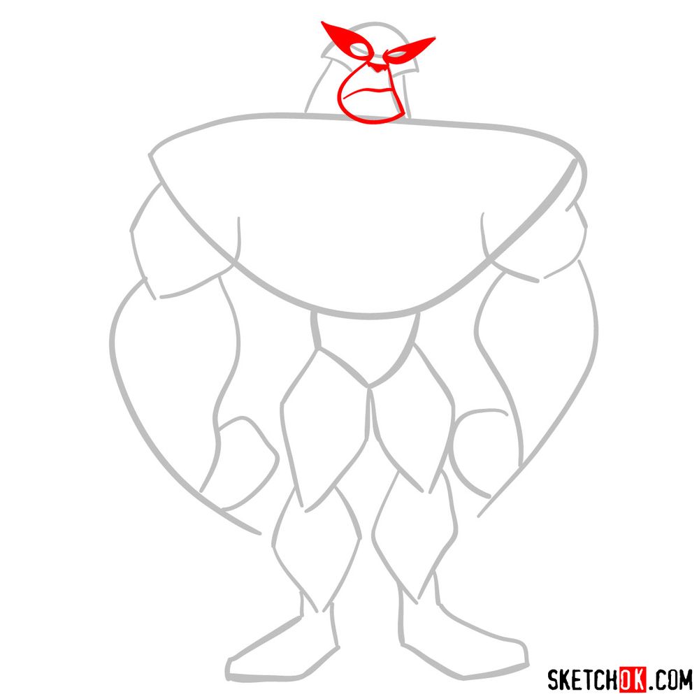 How to draw Rath from Ben 10 - step 03