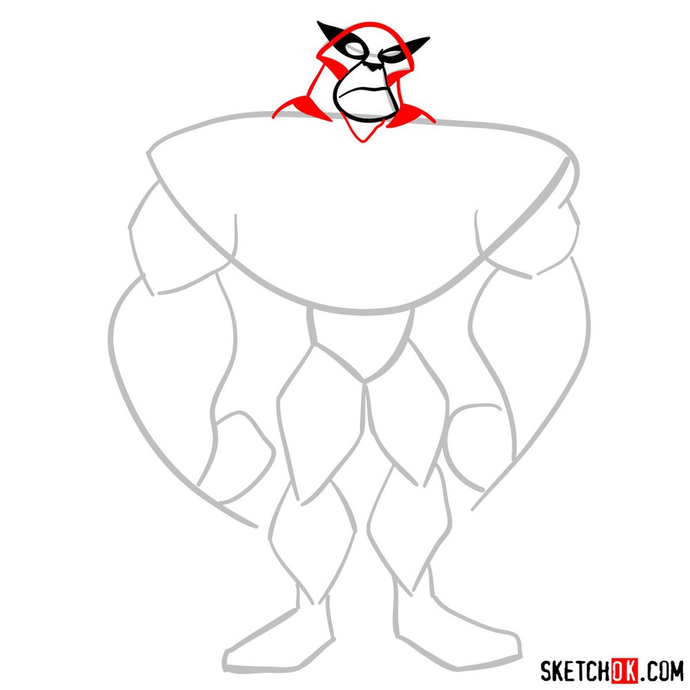 How to draw Rath from Ben 10 - step 04