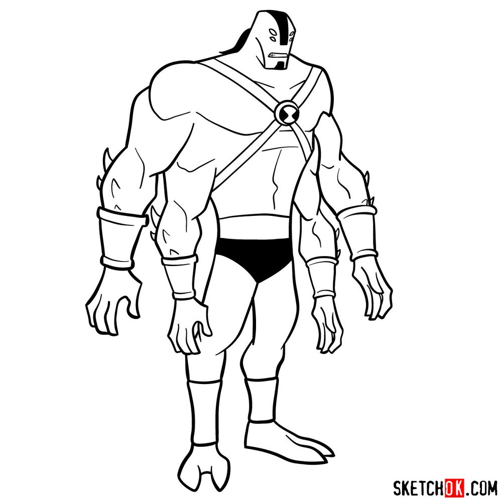 How to draw Ben as Four Arms | Ben 10 - step 15