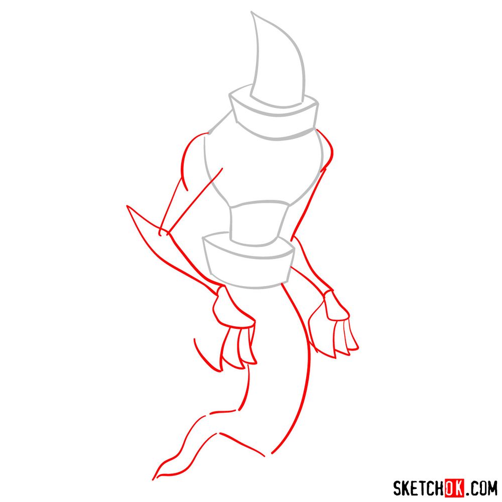 How to draw Ghostfreak from Ben 10 - step 02