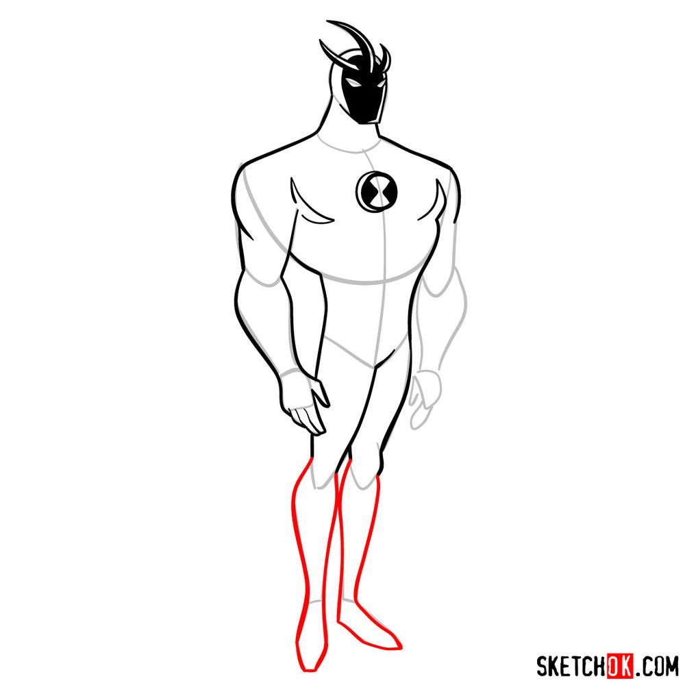 How to draw Alien X from Ben 10 - step 09