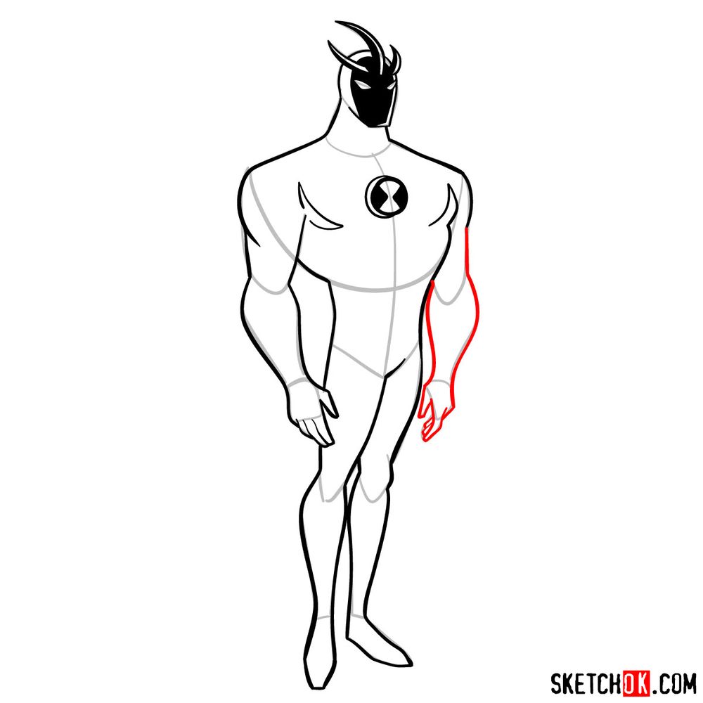How to draw Alien X from Ben 10 - step 10