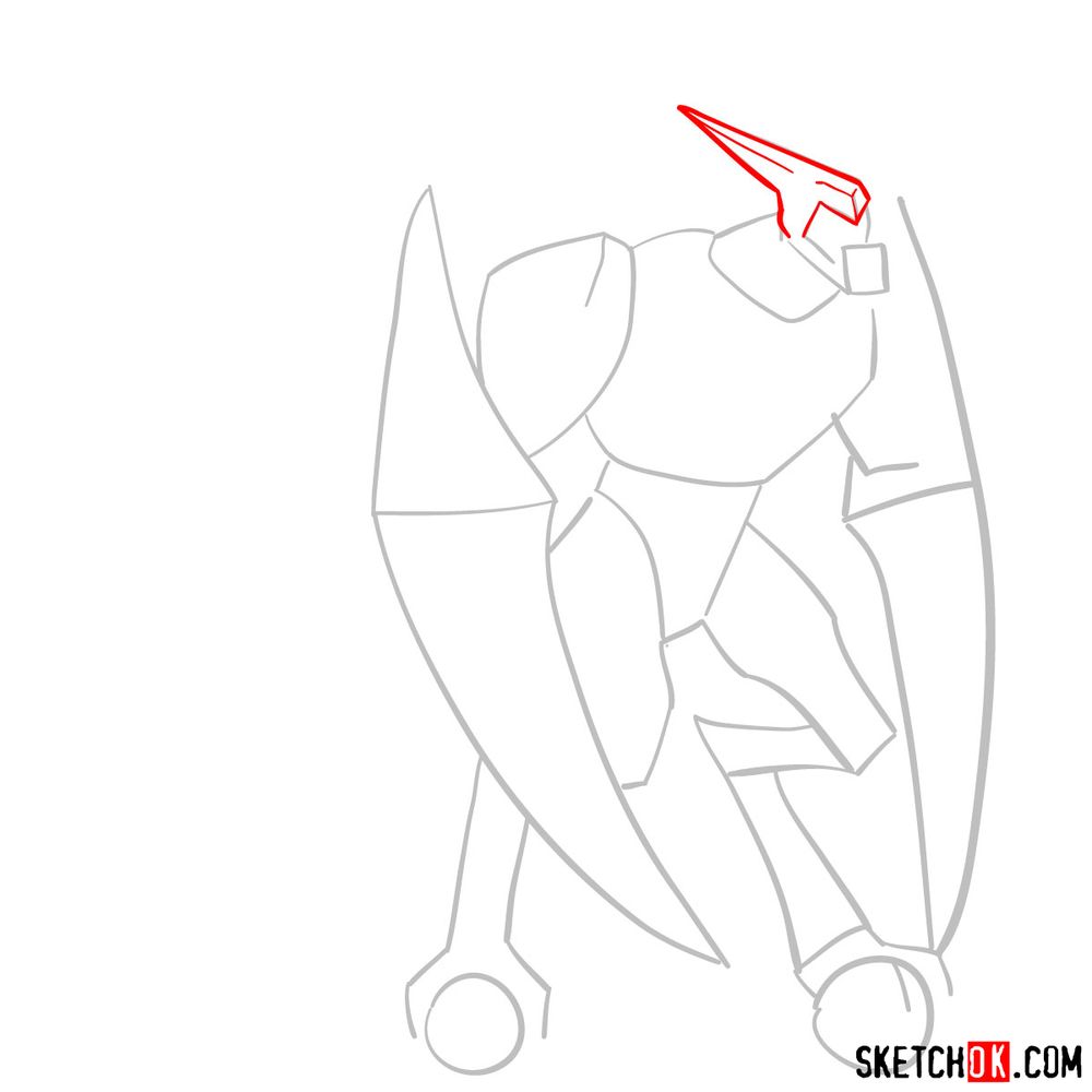 How to draw XLR8 from Ben 10 - step 03