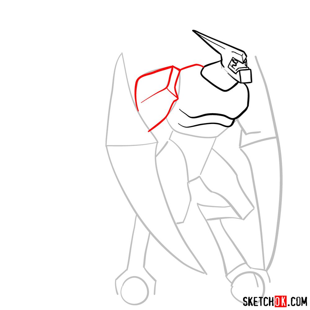 How to draw XLR8 from Ben 10 - step 06