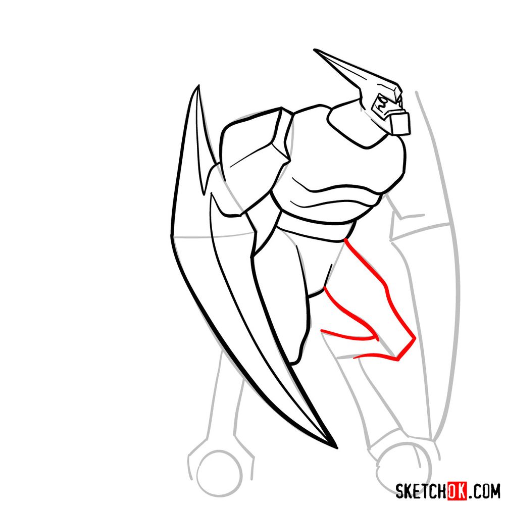 How to draw XLR8 from Ben 10 - step 09