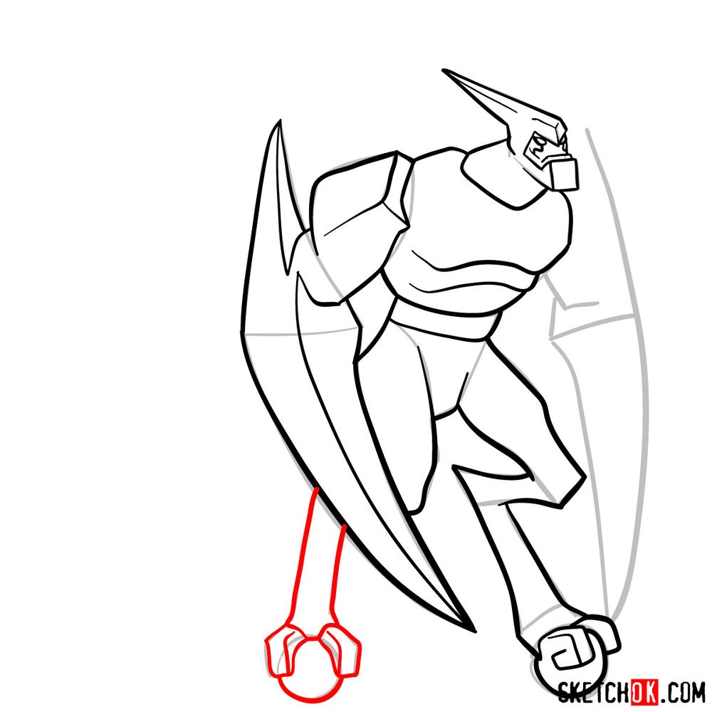 How to draw XLR8 from Ben 10 - step 11
