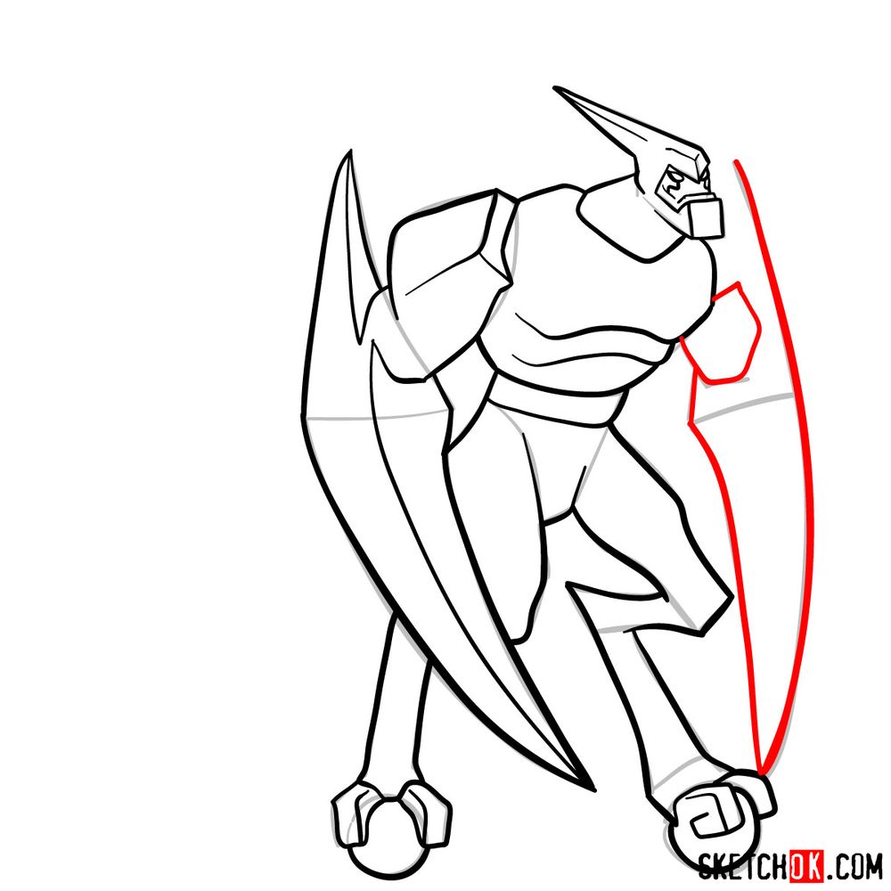 How to draw XLR8 from Ben 10 - step 12