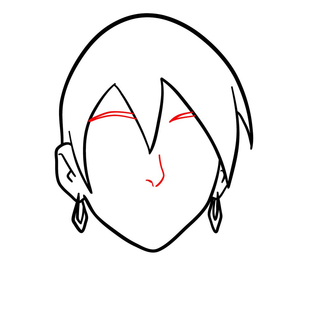 How to draw future Gwen's face - step 08