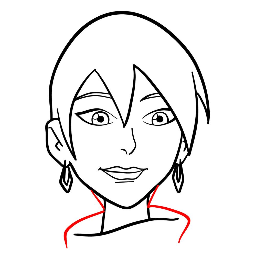 How to draw future Gwen's face - step 12