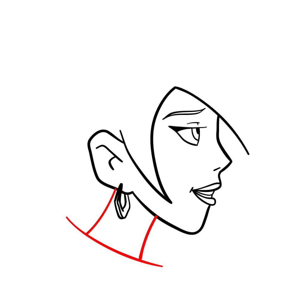How to draw Gwendolyn's face siideways - step 12