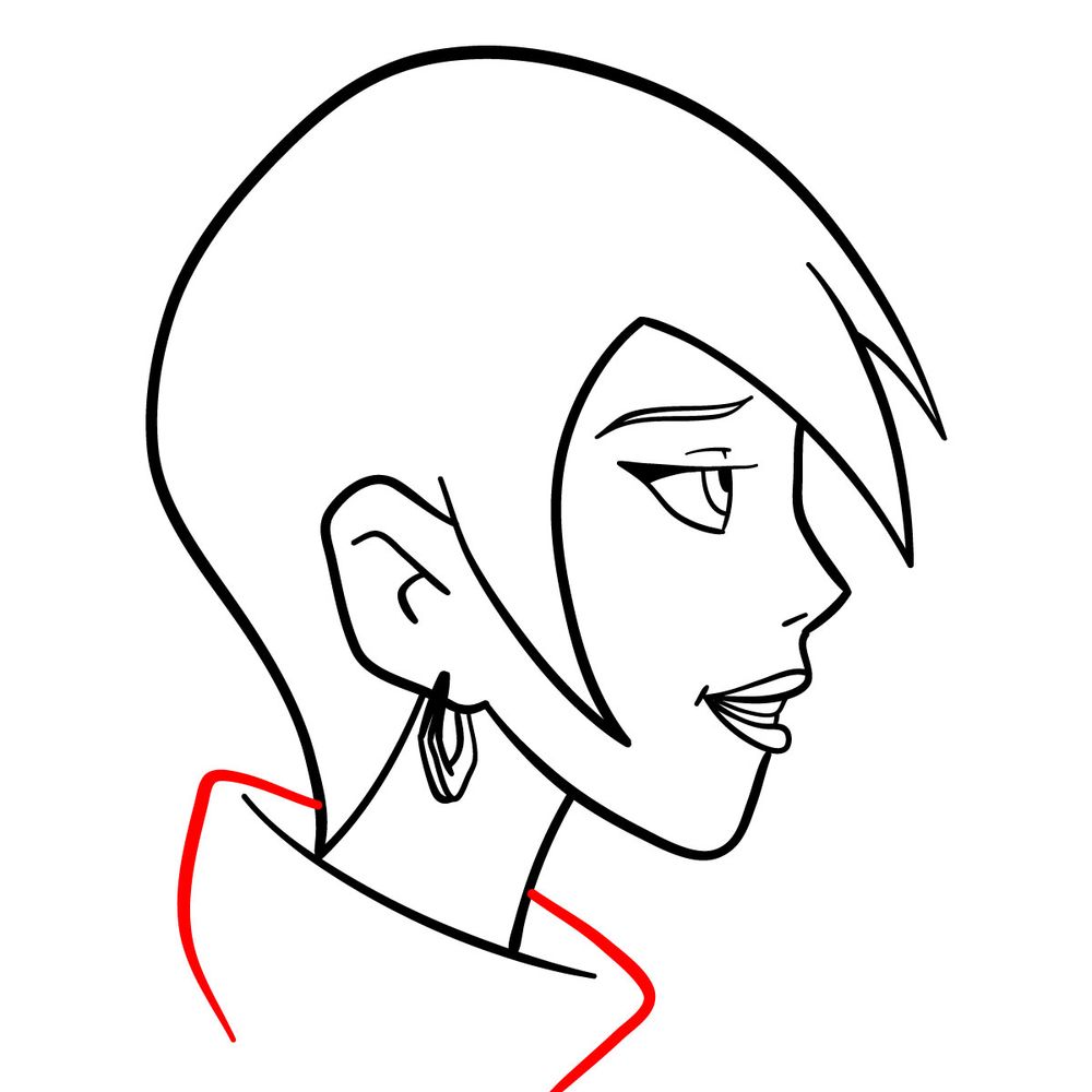 How to draw Gwendolyn's face siideways - step 14