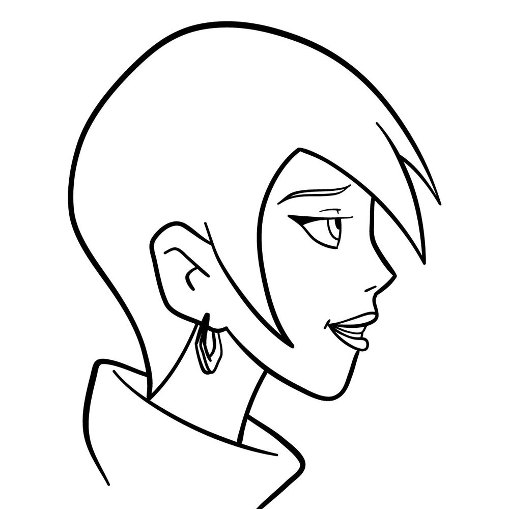 How to draw Gwendolyn's face siideways - step 15