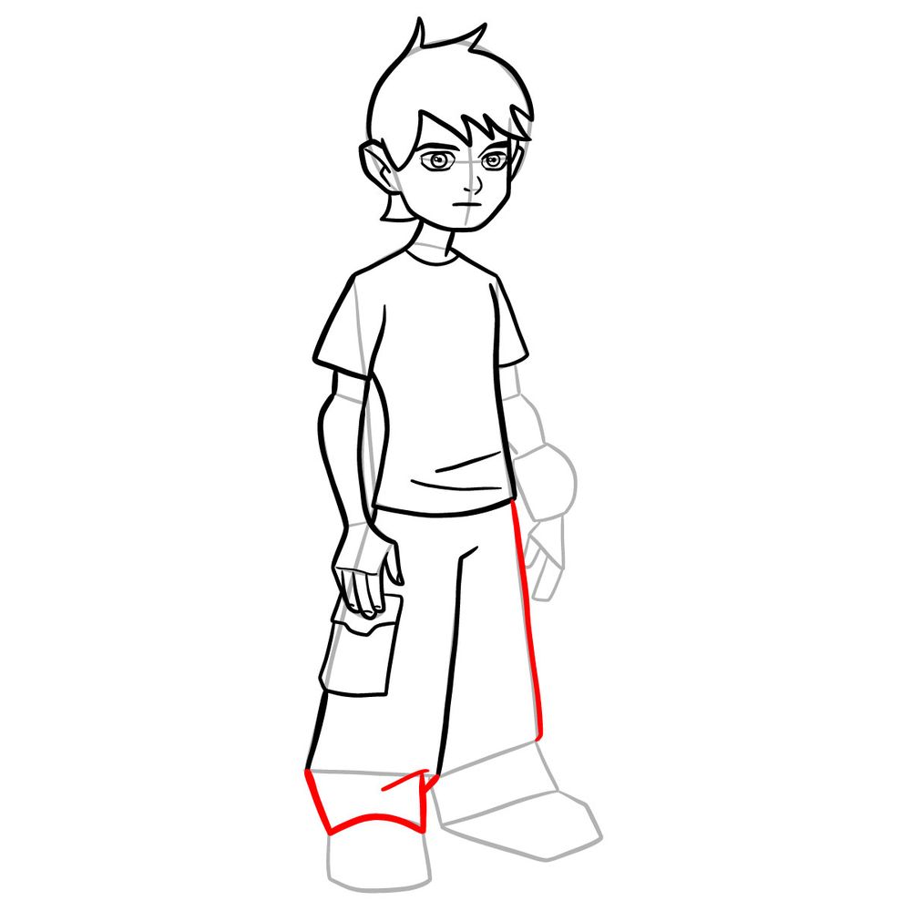 How to draw Ben Ten (classic version) - step 19
