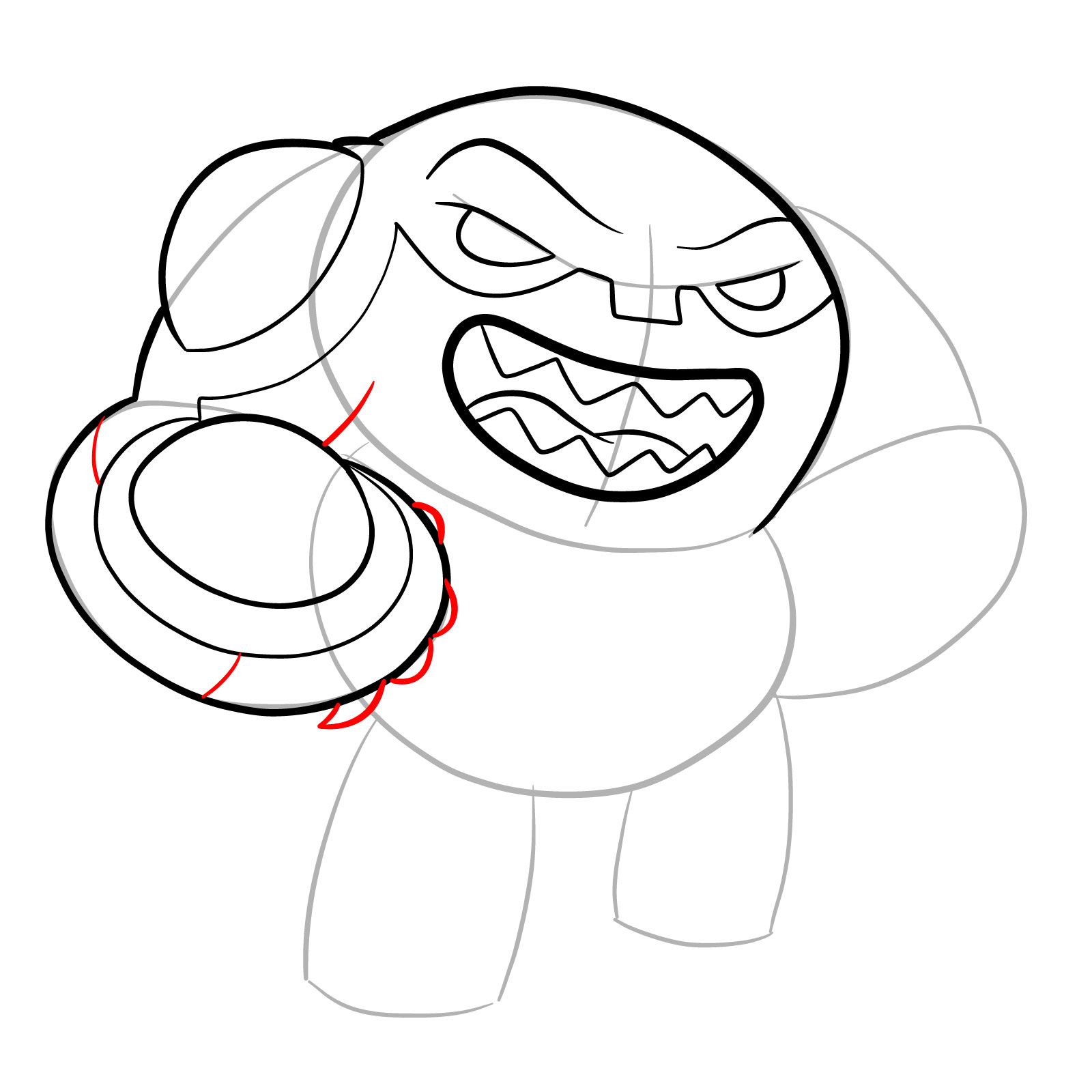 How to draw Cannonbolt (Omniverse Reboot) - step 14