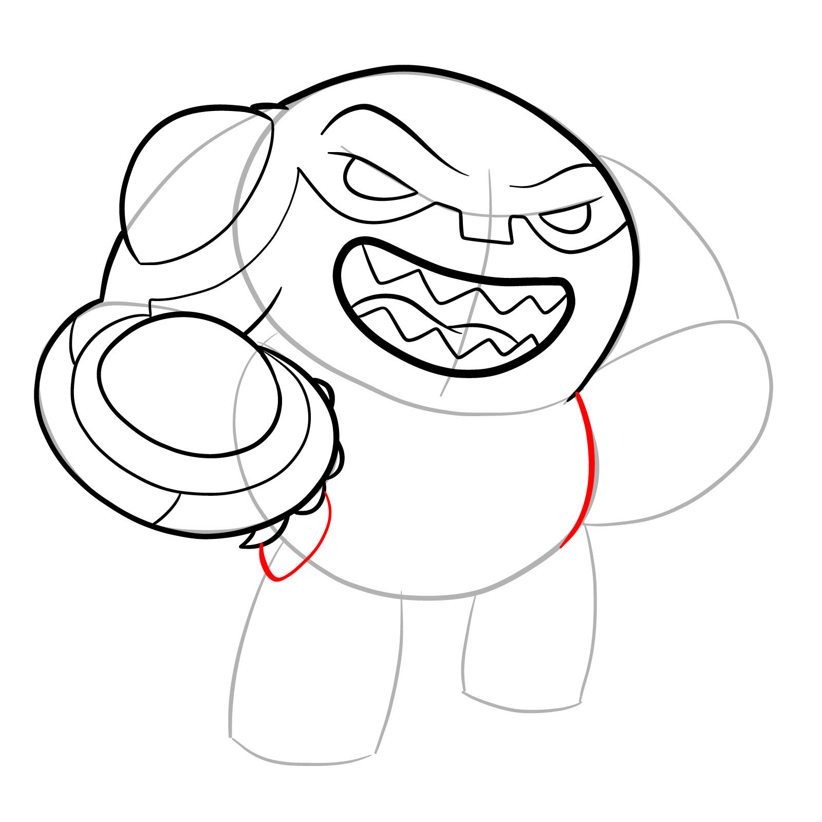 How to draw Cannonbolt (Omniverse Reboot) - step 15