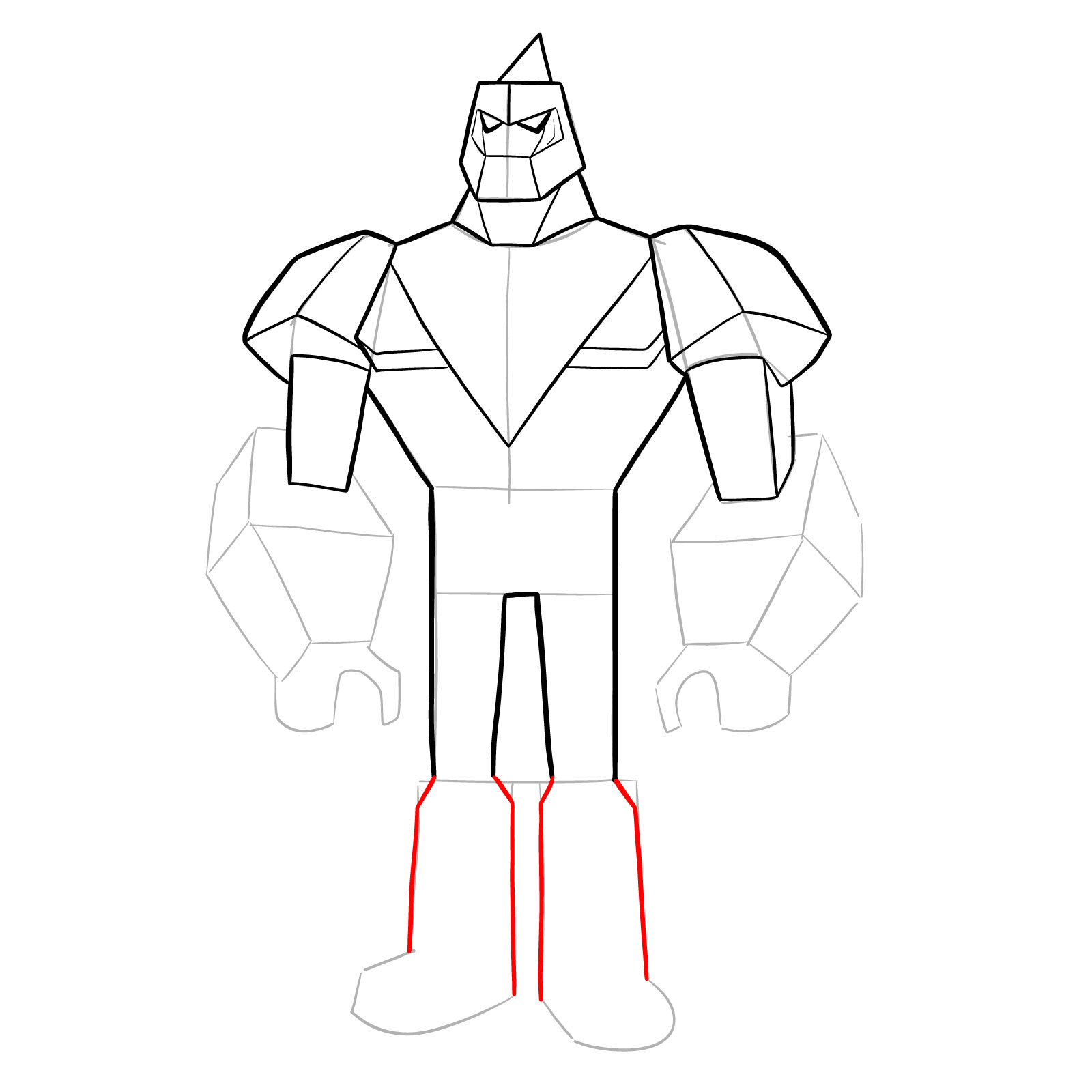 How to draw Diamondhead (Omniverse Reboot) - step 16