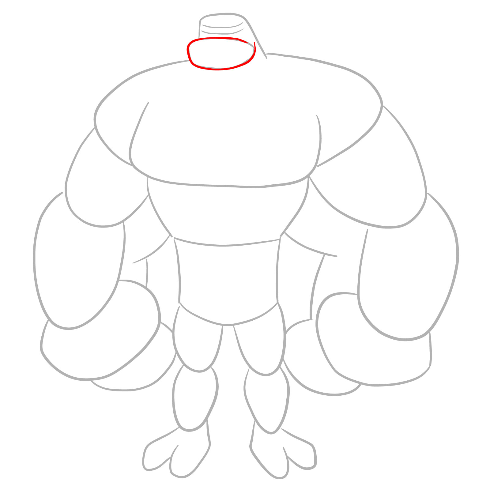 How to draw Four Arms (Omniverse Reboot) - step 04